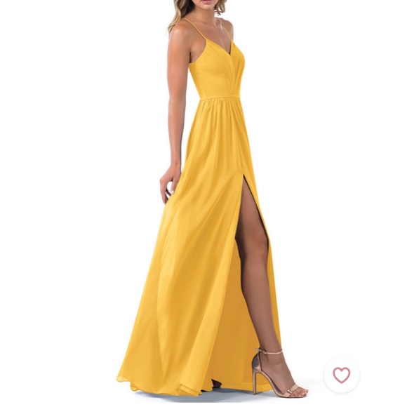 Azazie Cora Bridesmaid Dress in Marigold Garment Bag Included - Picture 10 of 10